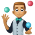 🤹🏽‍♂️ man juggling: medium skin tone display on Facebook